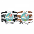 thumbnail image 1 of Hot Air Balloon Sun Cloud Pattern Bracelet Hand Strap Leather Rope Wristband Double Set, 1 of 3