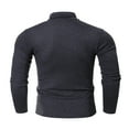 thumbnail image 4 of Fall Shirts for Men casual fashion solid color high collar long sleeve slim fit T-shirt, 4 of 5