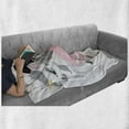 thumbnail image 5 of Fantasy World Soft Flannel Fleece Throw Blanket, Girl with a Pink Dress and a Crown on a Pony Unicorn, Cozy Plush for Indoor and Outdoor Use, 70" x 90", Seal Brown Multicolor, by Ambesonne, 5 of 5