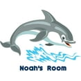 thumbnail image 1 of Personalized Name Vinyl Decal Sticker Custom Initial Wall Personalization Classroom Happy Dolphin Whale Baby Boy Girl Nursery Room 20 X 25 Inches, 1 of 1