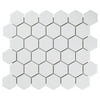 SomerTile Metro Hex 2" Glossy White 11 -1/8 in. x 12-5/8 in. x 6 mm Porcelain Mosaic Floor and Wall Tile (9.96 sq.ft /Case)