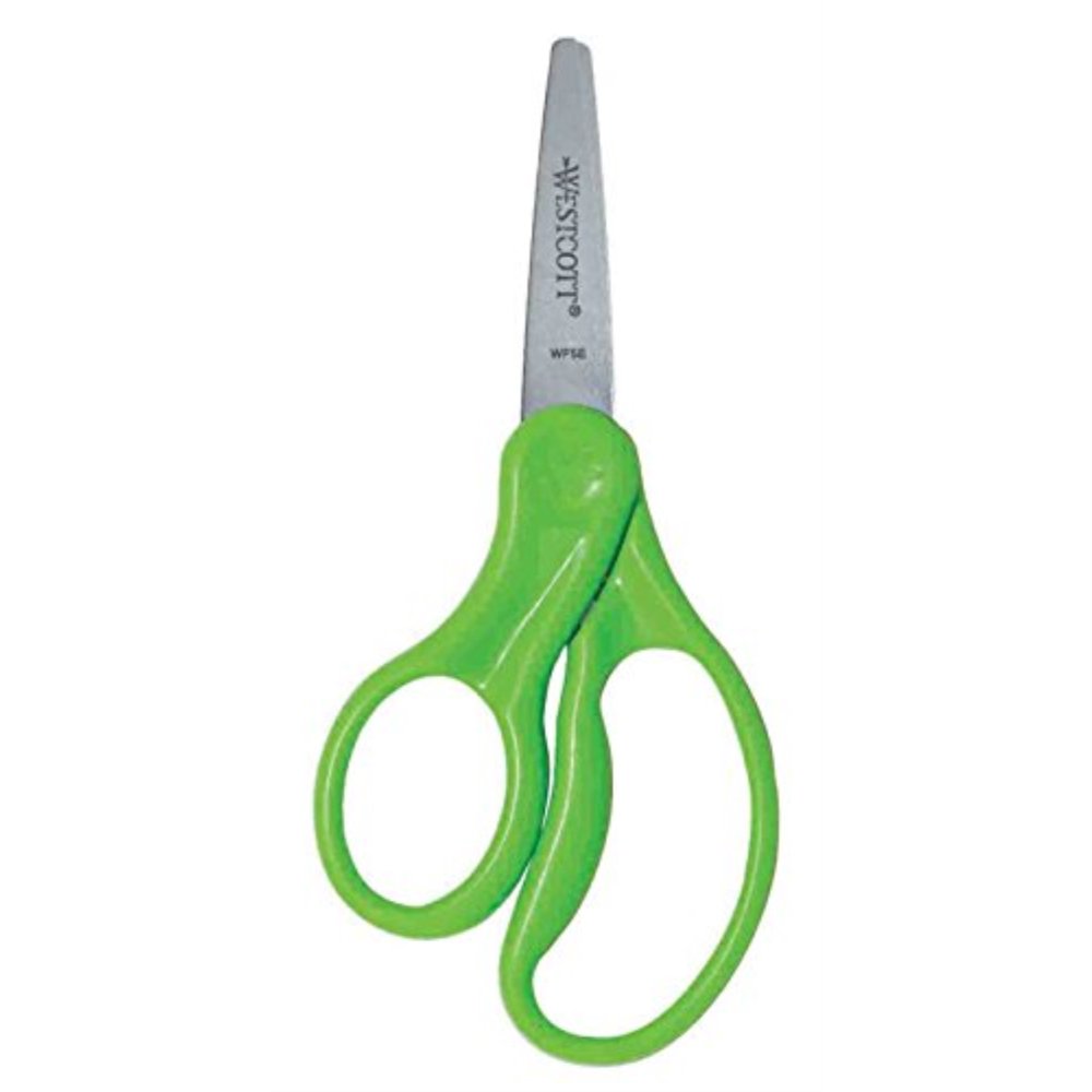 westcott school left and right handed kids scissors, 5 inch pointed, green