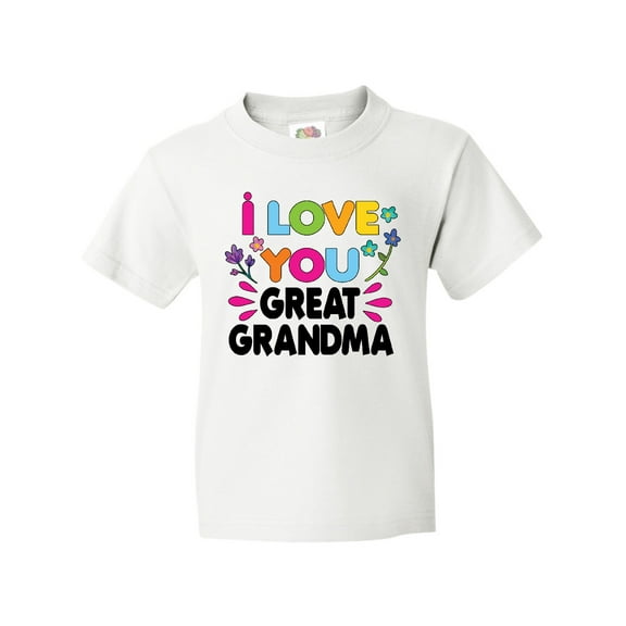 Inktastic I Love You Great Grandma with Flowers Youth T-Shirt