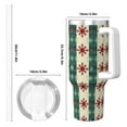 thumbnail image 4 of Sikiie Christmas Snowflakes Plaid Insulated Stainless Water Bottle Lid Travel Mug Cup Insulated Tumblers Cup 40oz Ice Bully With Handle, 4 of 8