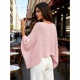 thumbnail image 6 of LMLYSoH Women's Mesh Knit Poncho Tops Fashion Solid Color Batwing Sleeve Boat Neck Cover Ups for Summer Daily Wear, 6 of 9