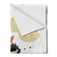 thumbnail image 2 of Autumn Soft Flannel Fleece Throw Blanket, Fox and Hedgehog Animal Couple Walking with an Umbrella Falling September Leaves, Cozy Plush for Indoor and Outdoor Use, 60" x 80", Multicolor, by Ambesonne, 2 of 5