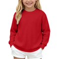 thumbnail image 3 of Weebloom Crewneck Sweatshirts Boy Fall Winter Pullover Tops Sweatshirt Red, 3 of 9