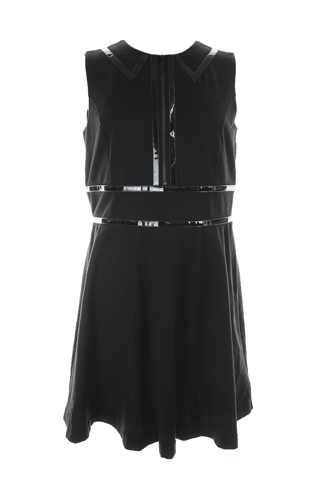 michael kors black leather dress