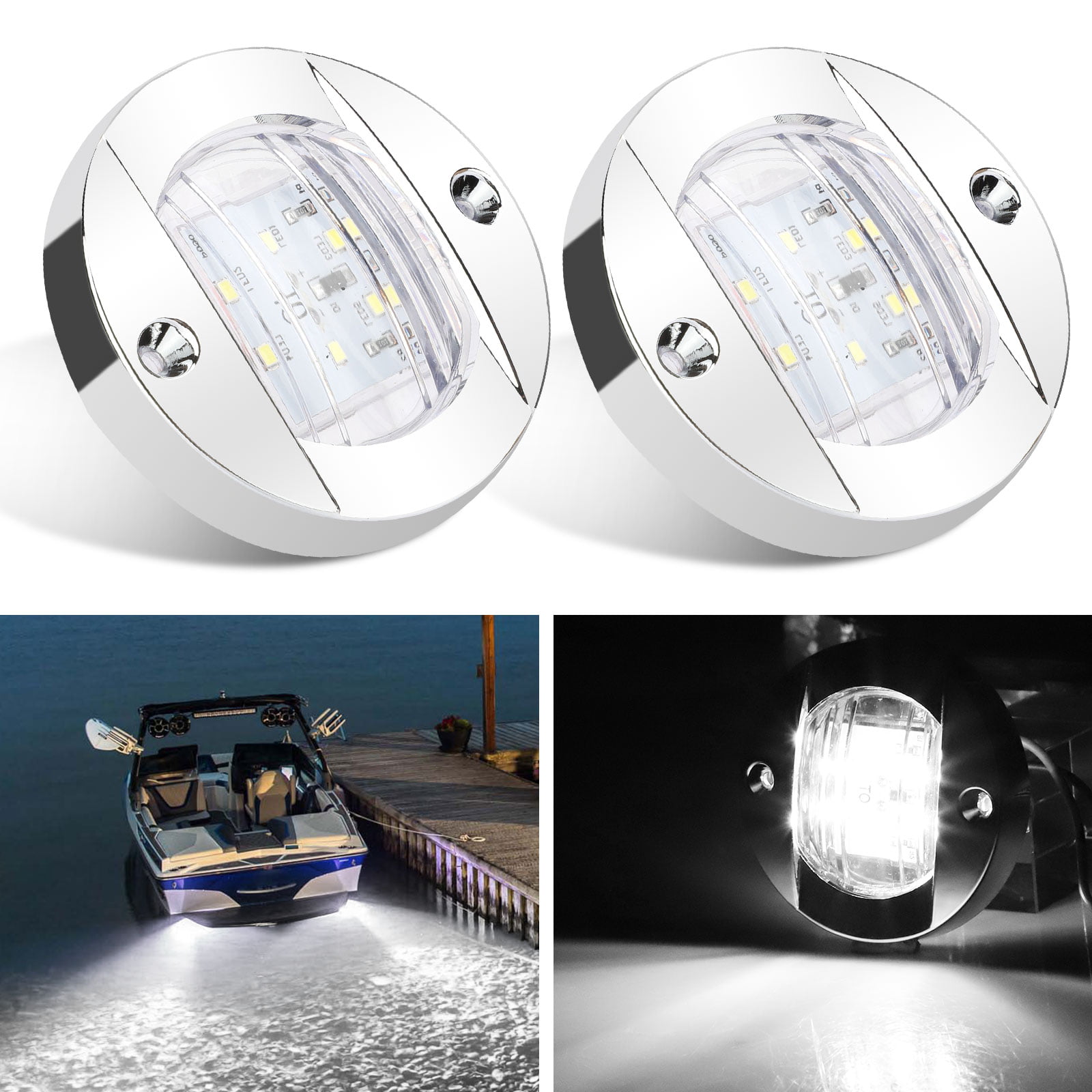 Pactrade Marine 2PCS Boat RV Car Warm White LED Ceiling Interior Courtesy Light 