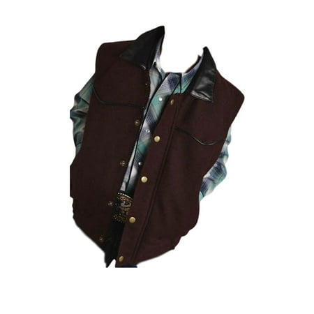 Boys Faux Leather - Roper Western Vest Boys Zip Faux Leather Brown 03-094-0545-0200 BR