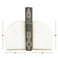 thumbnail image 3 of CosmoLiving by Cosmopolitan 4" Geometric 8 lbs White Marble Bookends with Gold Inlay (Set of 2), 3 of 8