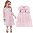 thumbnail image 4 of PINQI Holiday Sundress for Baby Girls Girls' Skirt Summer European and American Princess Dress Lapel Cute Girl's Dress with Sleeves Princess Dress, 4 of 9