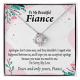 thumbnail image 1 of To My Fiancee I'm Sorry My Love Infinity Knot Necklace Message Card, 1 of 7