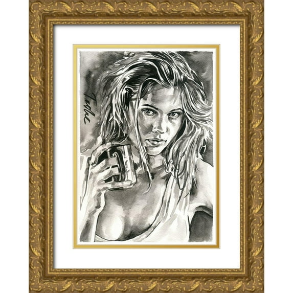 Tashe 14x18 Gold Ornate Wood Framed with Double Matting Museum Art Print Titled - Morning Beauty