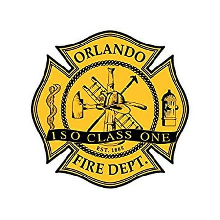 Maltese Cross Shaped Orlando Fire Dept Logo Sticker Decal Fl