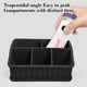 thumbnail image 5 of Caja De Almacenamiento De Silicona Caja organizadora de silicona para baño con 6 compartimentos y bandeja de drenaje para cepillo de dientes,pasta de dientes y cosméticos (negra,1 pieza). Rkxzt, 5 of 9