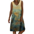 thumbnail image 2 of LOVZFMLL Robes Femmes Décontractées Imprimées Robe Débardeur Plage Col en V Poche Sans Manches Robes de Costume, 2 of 5