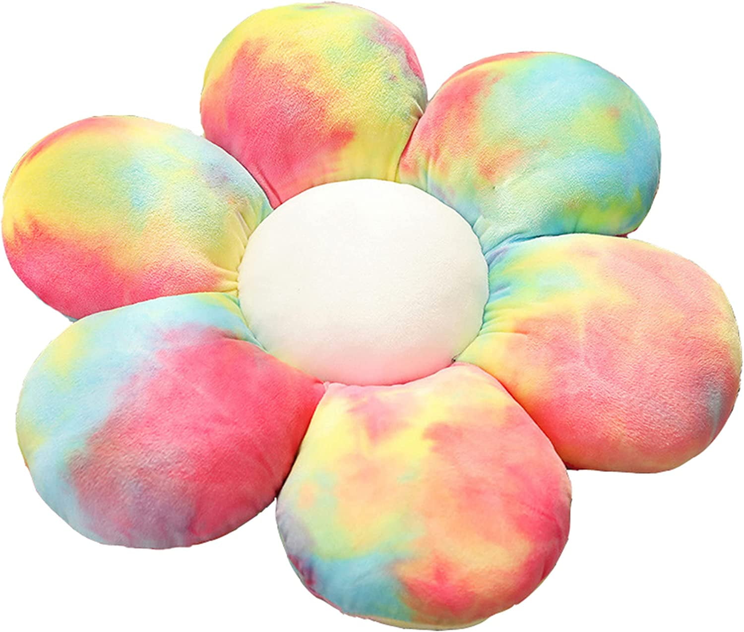 PIKADINGNIS Cute Flower Pillow Plush Floor Pillow Colorful Flower Plush