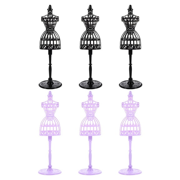 FRCOLOR  6 Pcs Doll Dress Mannequin Model Small Costume Rack Female Form Torso