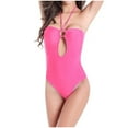 thumbnail image 3 of Aofany One Piece Swimsuits for Women Cutout Tie Backless Monokini Halter Bathing Suits Slimming Swimwear, 3 of 5