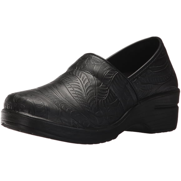 Easy Works Chaussure Professionnelle de Soins de Santé pour Femmes LYNDEE, Embossée Noire, 7