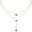 Noir, variant on Women's 18K Gold Plated Layered Y Necklace with Emerald Teardrop Pendant