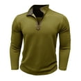 thumbnail image 5 of Aimik Men's Quarter Zip Pullover Fleece Lined Long Sleeve Golf Shirts for Men Thermal 1/4 Half Zip Sweatshirts-Army Green XXL, 5 of 6
