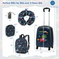 thumbnail image 3 of Costway 5 PCS Kids Luggage Set with Backpack Neck Pillow Luggage Tag Lunch Bag Wheels Dark Blue, 3 of 10