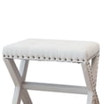 thumbnail image 5 of 20" Chic Biege Polyester Vanity Stool with Nailhead Trim, Set of 2, 5 of 7