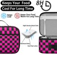 thumbnail image 4 of Pink and Black Checkered Pattern Insulated Lunch Bag Teens,Bento School Lunch Bag for Teens for Work,Picnic or Travel 10.6x7.7x4.3 Inches,12 Can Capacity, 4 of 6