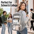 thumbnail image 6 of Lomyolo Clear Backpack for School Boys Girls Adult Transparent Bookbag with Reinforced Straps & 400D Oxford Fabric, Large Capacity Heavy Duty Backpack for Travel, Security, Work, College, Men & Women, 6 of 8
