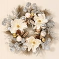 thumbnail image 2 of Lyacmy 18inch Flocked Christmas Wreath for Front Door, Artificial Silk Flower Wreaths for Indoor Outdoor, 2 of 8