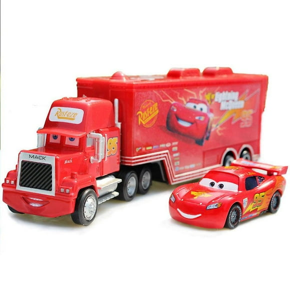 Lightning Mcqueen 1:55 Mack Truck The King Diecast Metal Alloy Model Figure Toy