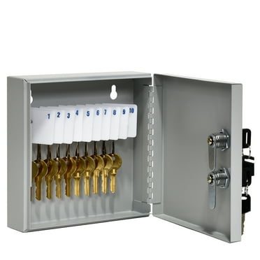 BankSupplies Fort Knox 10 Key Cabinet | Dual Lock Control Key Box | 22 Gauge