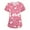 Pink, variant on Women's Valentine's Day Scrub Top Short Sleeve V Neck Heart Print Shirts Nursing Working Uniform Valentine's Day Soft Stretchy Holiday Scrub T Shirts