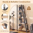 thumbnail image 6 of Giantex 5-Tier Ladder Bookshelf, Floor Standing Bookcase for Living Room, Narrow Display Rack, Gray, 6 of 7