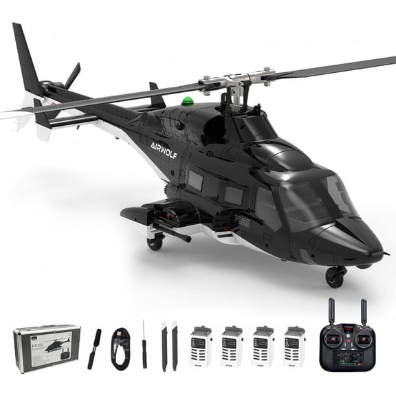 YuXiang F02S 8CH GPS Smart RC Helicopter with Auto-Return, 1/34 Scale RTF Air-Wolf Dual Brushless RC Helicopter with Telemetry Transmitter, Optical Flow Radar & Metal Servo for Advanced Pros