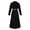 Black, variant on Women's Elegant Maxi Dresses Dressy Casual Half Button Collared V Neck Long Sleeve Shirt Dresses Comfort Loose Fit Business Work Office Dresses