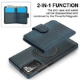 thumbnail image 4 of Allytechgroup Detachable Cards Holder Case for Samsung Galaxy Note 20, RFID Blocking 2 In 1 Wallet PU Leather Case with Stand Compatible with Magsafe Shockproof Cover for Galaxy Note 20, Blue, 4 of 5