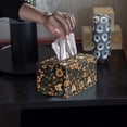 thumbnail image 4 of ZUXONGSY Sunflower Rooster Tissue Box Cover Leather Tissue Box Cover Rectangle with Snap Button PU Leather Household Tissue Holder Lightweight Tissue Box for Business Trip, 4 of 7