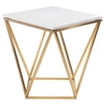 thumbnail image 2 of Home Square Jasmine Square Marble Top End Table in Gold and White - Set of 2, 2 of 3