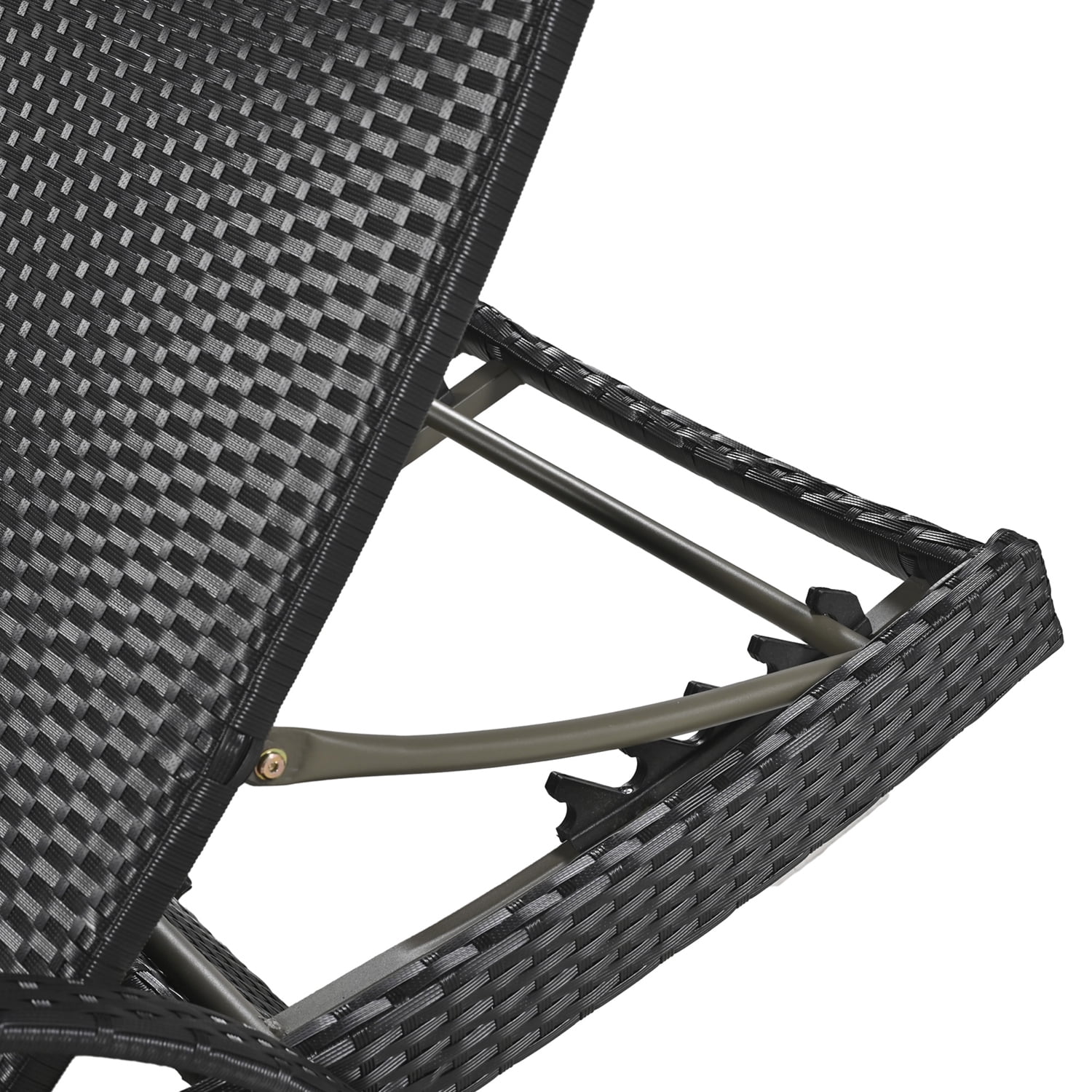 Aimee Lii Set of 2 Patio Wicker Adjustable Backrest Ergonomic Chaise Lounge Chairs with Pull-out Side Table, Convenient and Comfortable, Black Aimee Lii Set of 2 Patio Wicker Adjustable Backrest Ergonomic Chaise Lounge Chairs with Pull-out Side Table, Convenient and Comfortable, Black