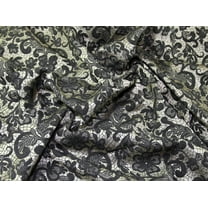 Minerva Woven Brocade Fabric Black, Gold - per yard
