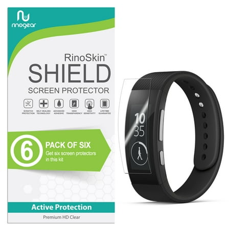 (6-Pack) RinoGear Sony SmartBand Talk (SWR30) Screen Protector Case Friendly Accessories Flexible Full Coverage Clear TPU Film