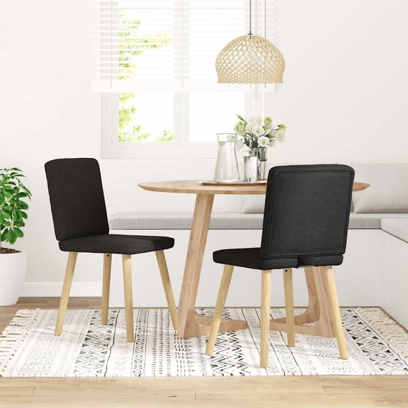 vidaXL Dining Chair Set of 2 Black