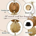 thumbnail image 4 of (Beige, estilo tres sombreros) Perchas de macramé para sombreros, soporte para sombreros de pared, perchero bohemio para mujer, organizador de sombreros para colgar en la pared, perchero decorativo pa, 4 of 5