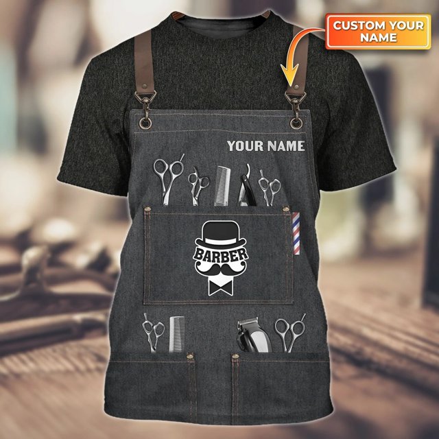 Camiseta de moda con nombre personalizado para hombre, camisa deportiva informal con estampado 3D de peluquero, de manga corta, de verano, gran oferta, Unisex, DW28Adult size S Gao Jinjia LED