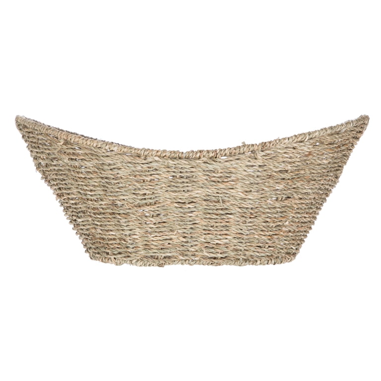 Oval Natural Seagrass Storage Basket with Handles photo 2
