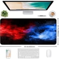 thumbnail image 2 of Large Extended Gaming Mouse Pad with Stitched Edges, Non-Slip Waterproof Rubber Base Mouse Pad for Office, Computer, Keyboard, Laptop and Home Desk Pad 35.4 x 15.7 x 0.12 Inch (Colorful Starry Sky), 2 of 6