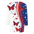 thumbnail image 4 of GERsome 4th of July Tops for Women Casual 3/4 Sleeve Crew Neck Patriotic American Flag T Shirts Loose Fit Blouses Summer Tees S-3XL, 4 of 5